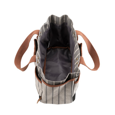 Väska för trädgårdsredskap grå randig