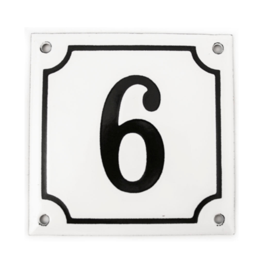 Hausnummer Emaille 6