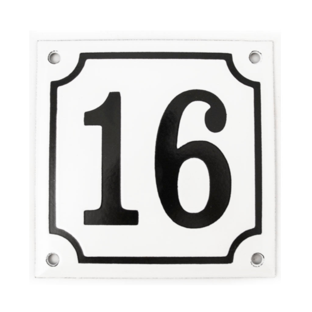 Husnummer emalj 16