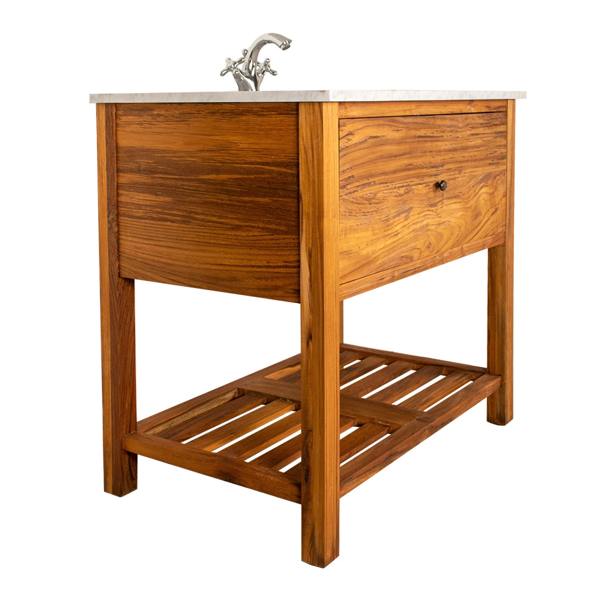 Kommod Adele i teak med marmorskiva