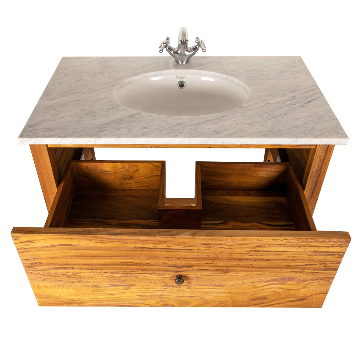 Kommod Adele i teak med marmorskiva