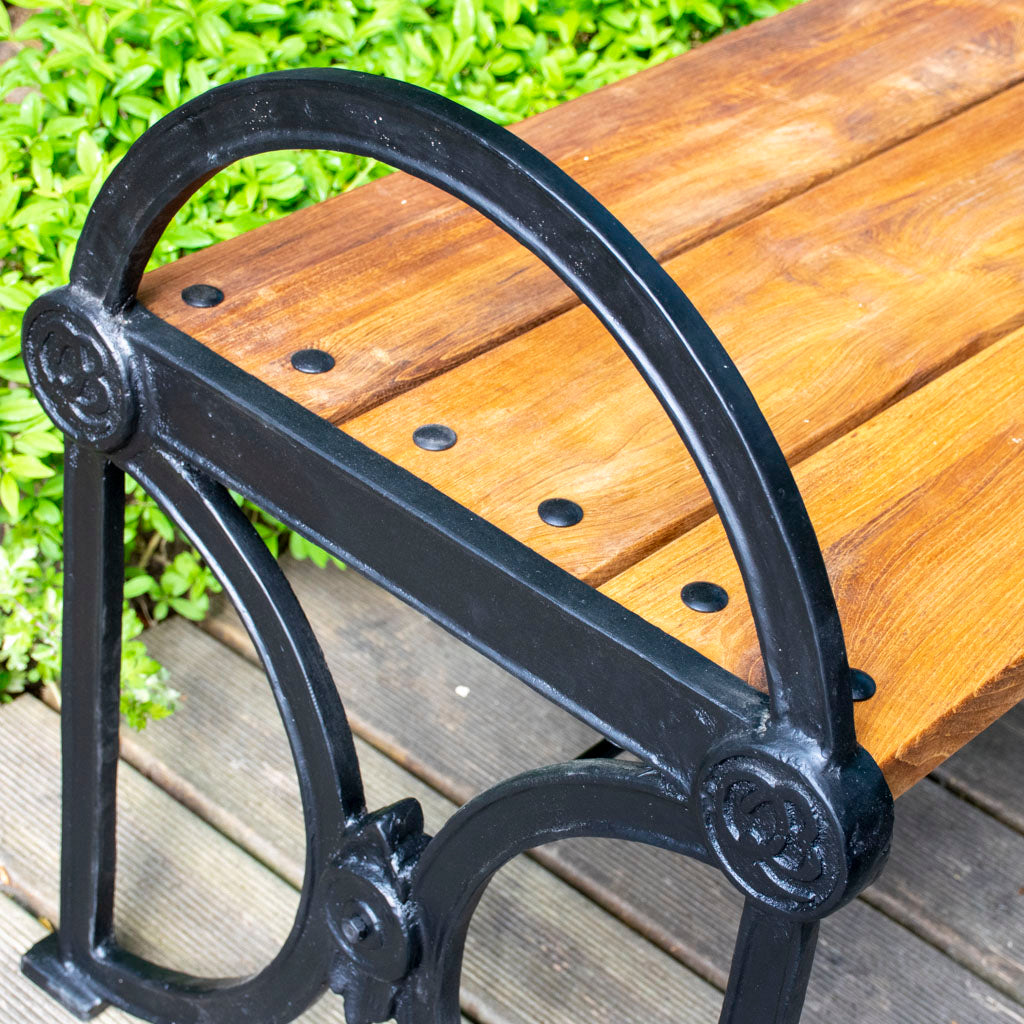 Trädgårdsbänk Movitz gjutjärn & teak