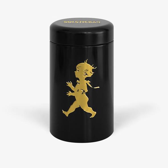 Streichholzdose Solstickan schwarz/gold