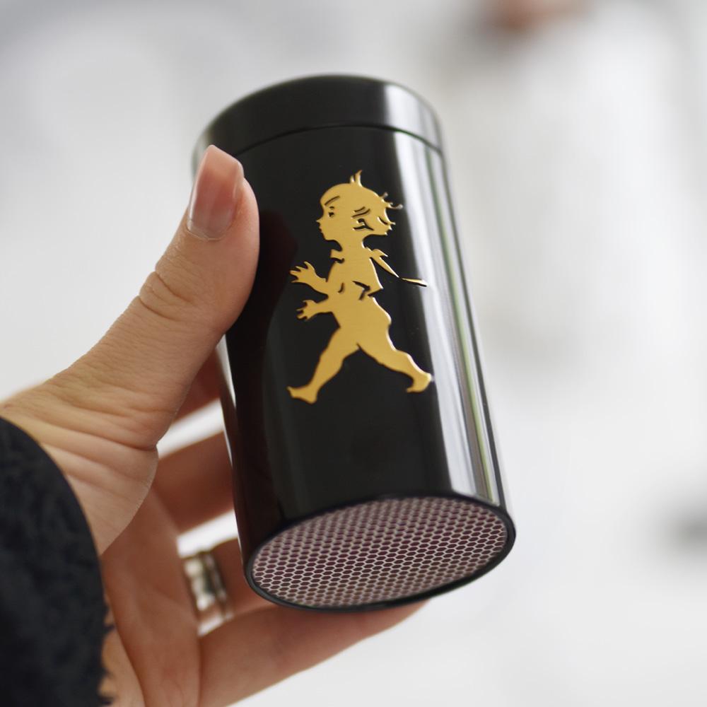 Tändsticksrör Solstickan svart/guld