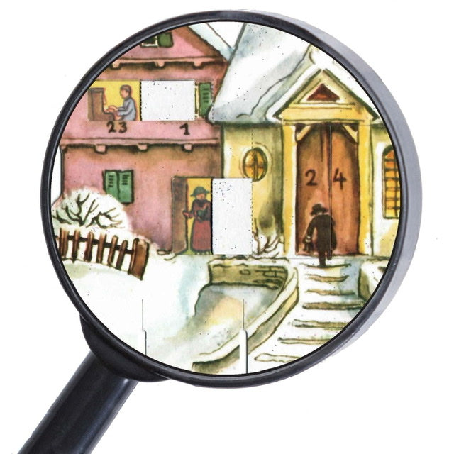 Adventskalender altmodische Stadt 3D