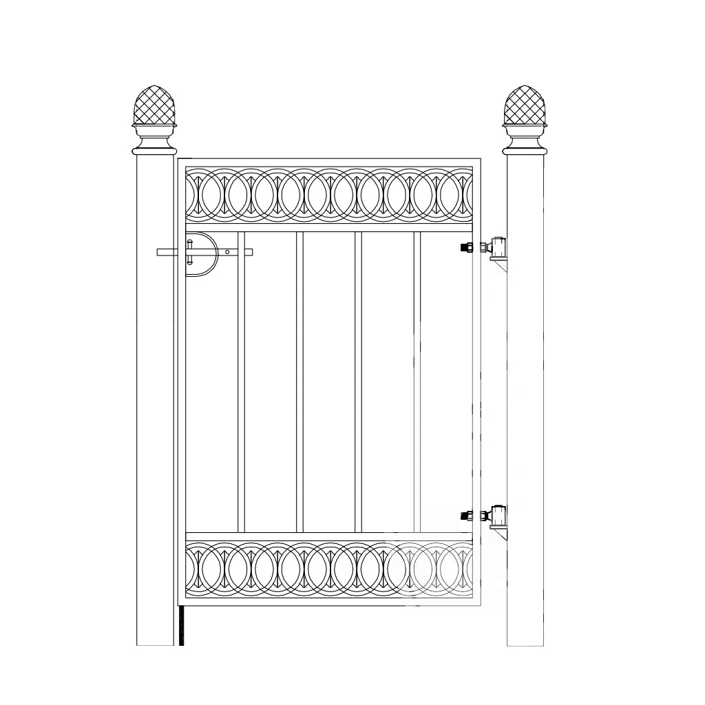 Bollerup måttanpassad enkelgrind med stolpar
