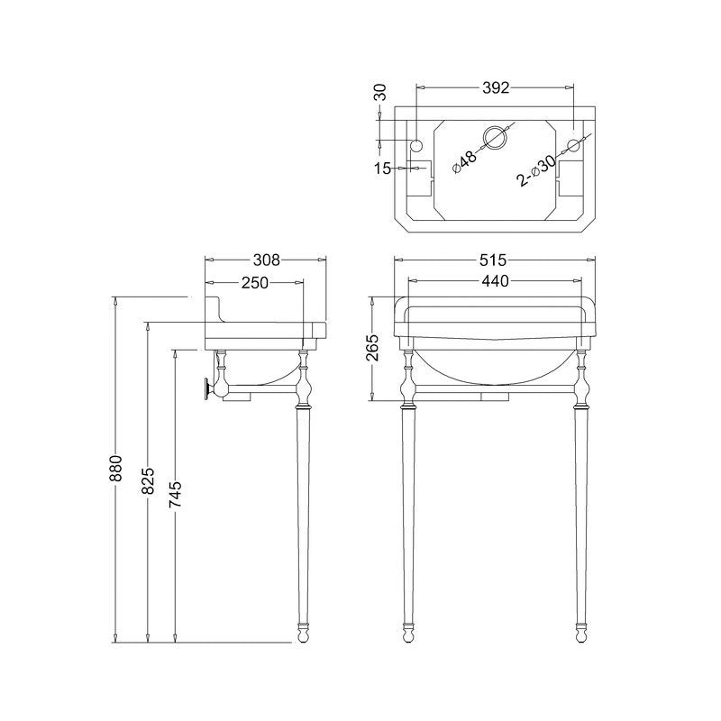 Burlington tvättställ Edwardian JR kromställning