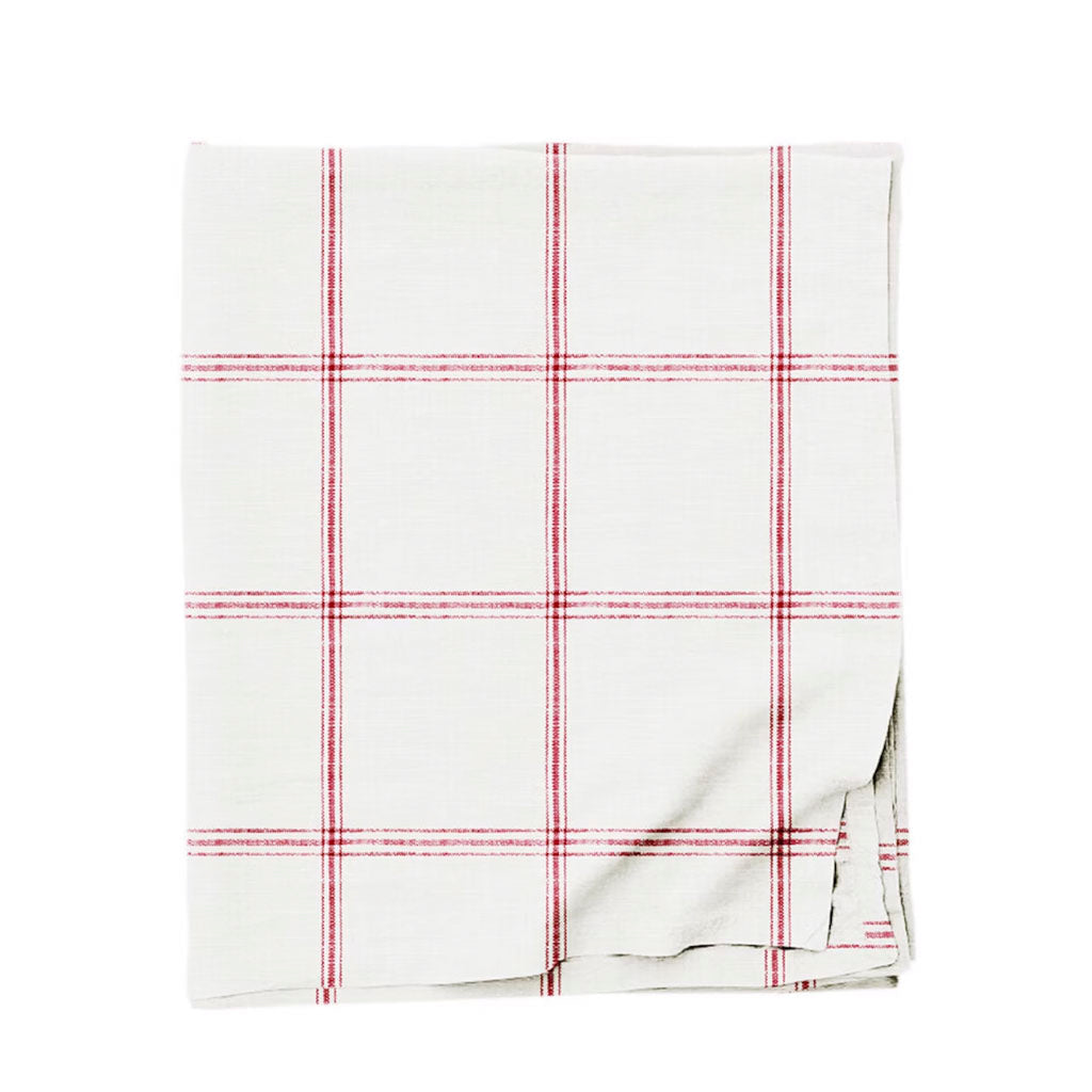 Weihnachtstischdecke Alma weiß/rot