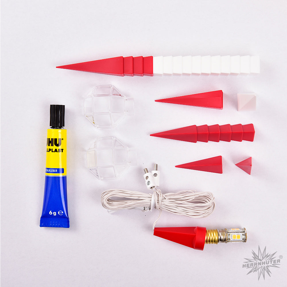 papperstjärna röd/vit delar