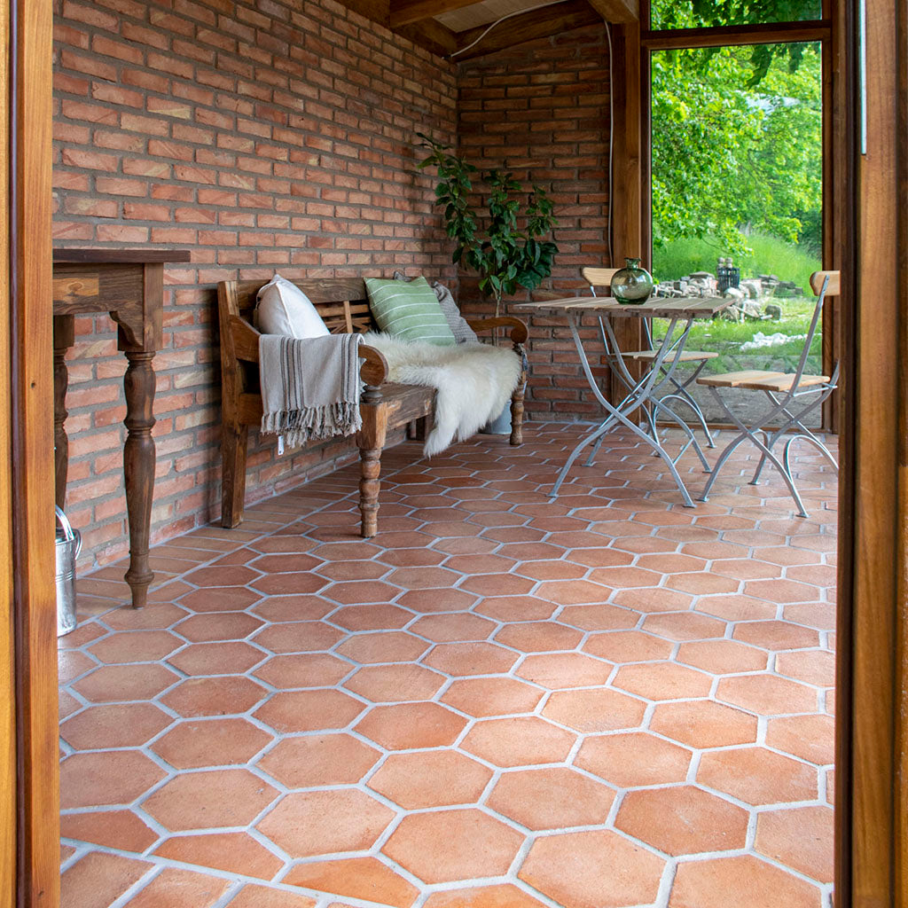 Tegelsten handslagen röd