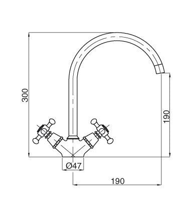 Köksblandare i krom Lady