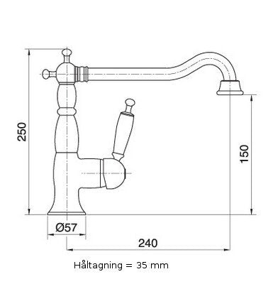 Köksblandare i krom Oxford