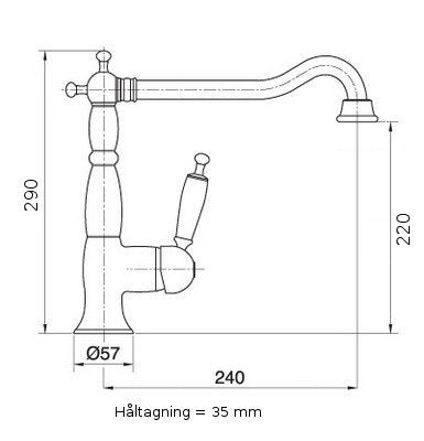 Oxford Küchenarmatur erhöht
