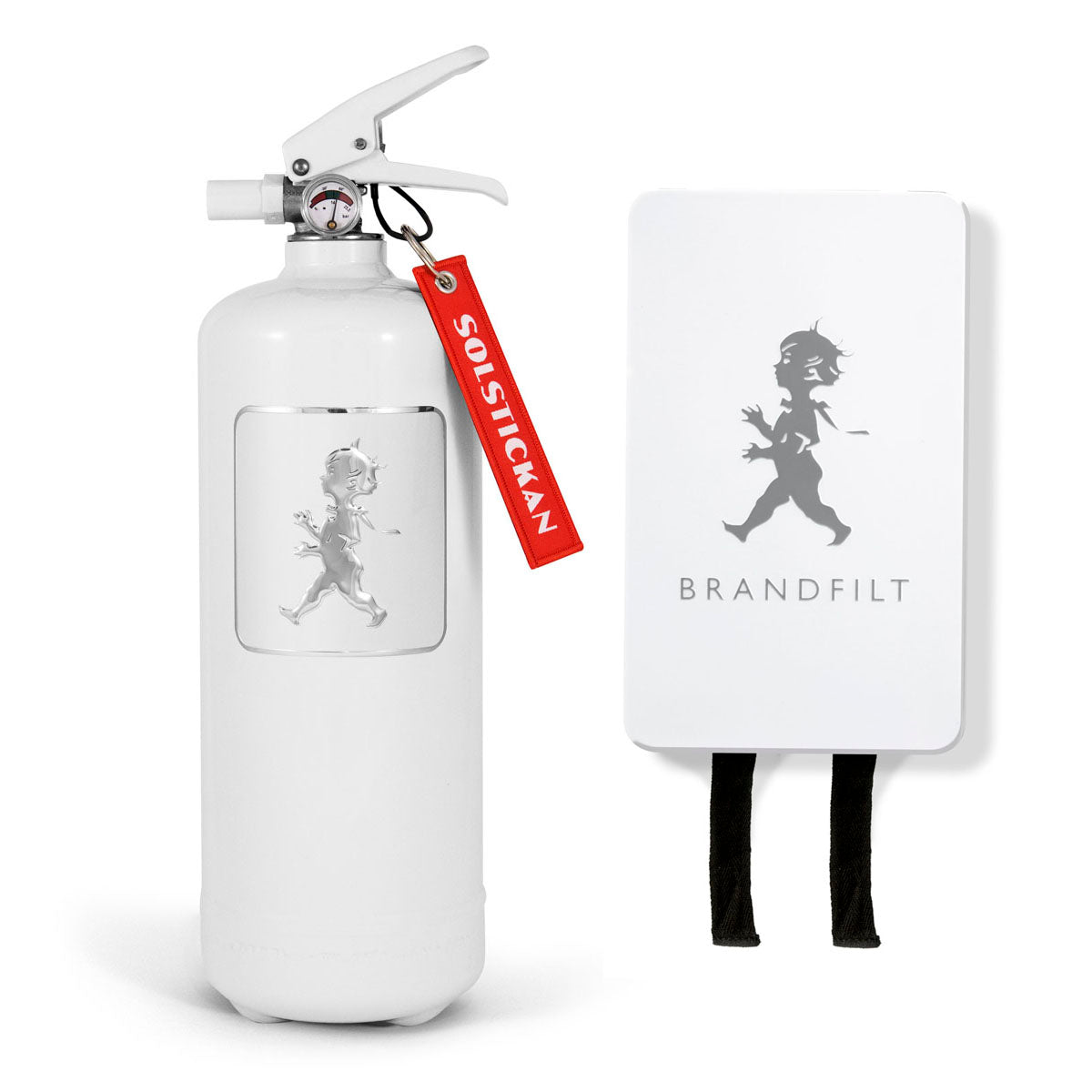 Paket Solstickan brandsläckare & brandfilt vit/silver