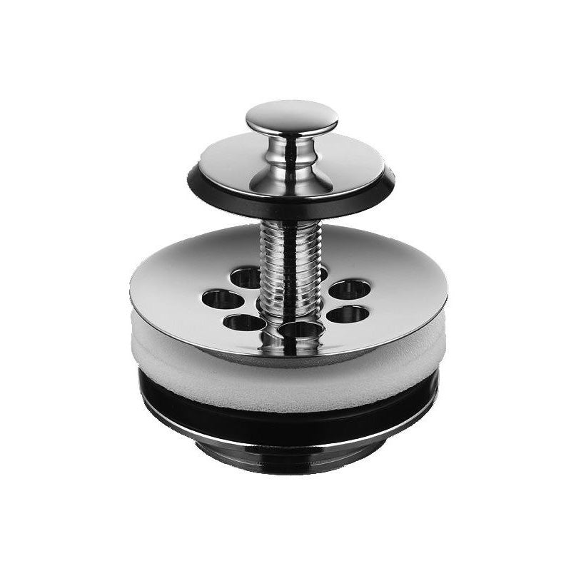 Silventil, klassisk handfat ventil med propp i krom