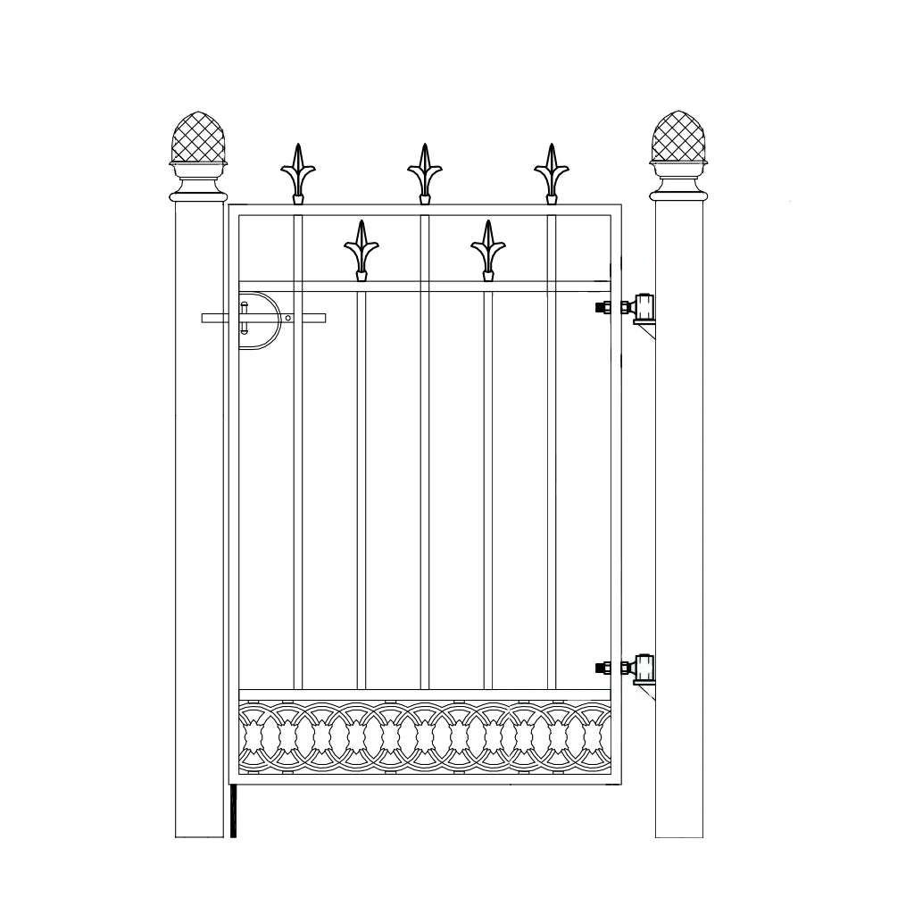 Smedstorp måttanpassad enkelgrind med stolpar