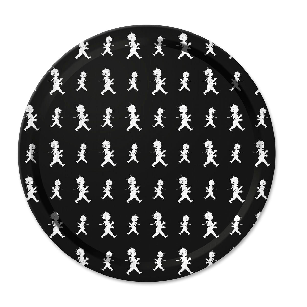 Solstickan bricka svart rund