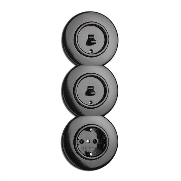 Strömbrytare korsfunktion svart