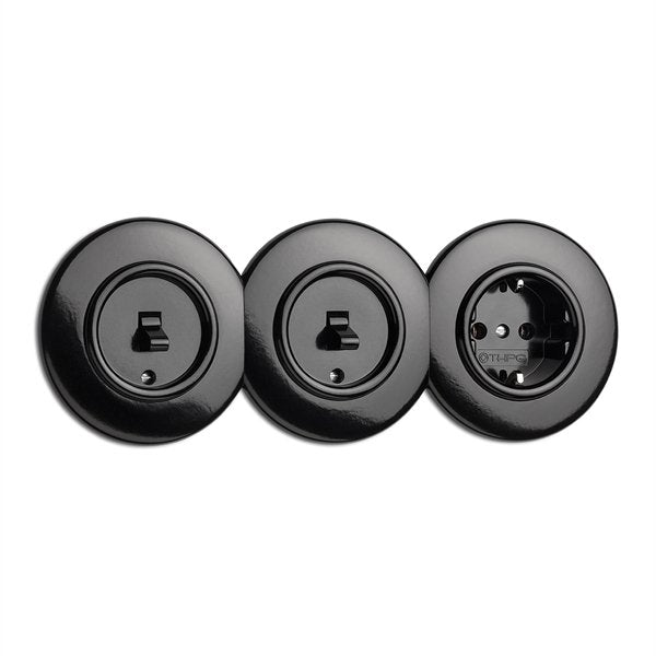 Täckring avslut svart bakelit