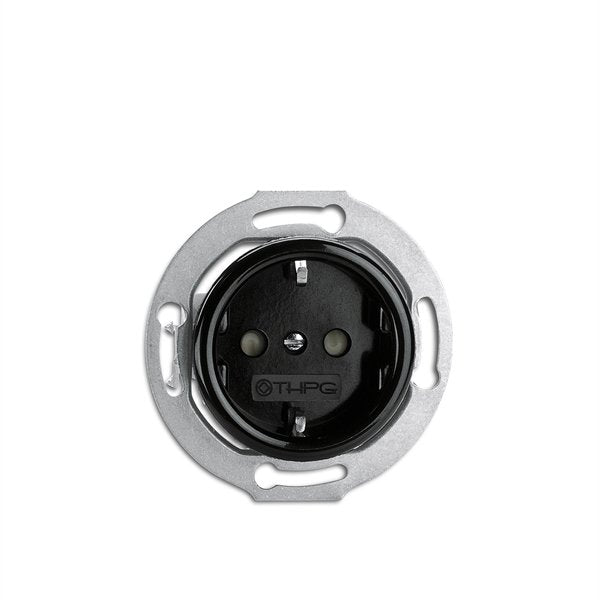 Vägguttag svart bakelit