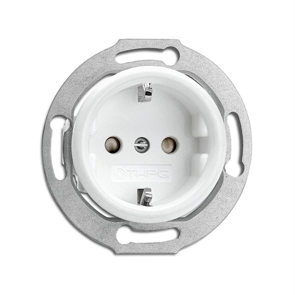 Vägguttag vitt porslin