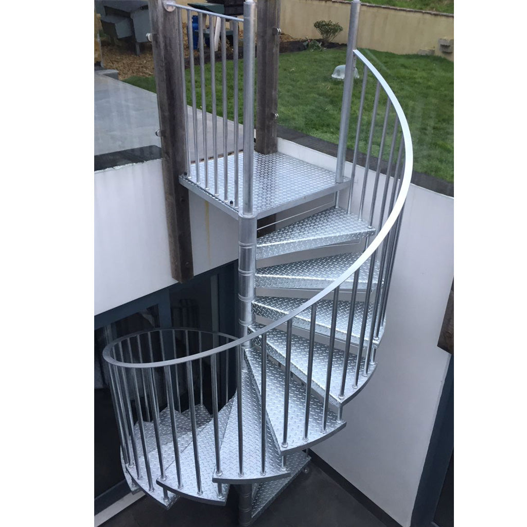 Galvaniserad spiraltrappa för utomhusbruk