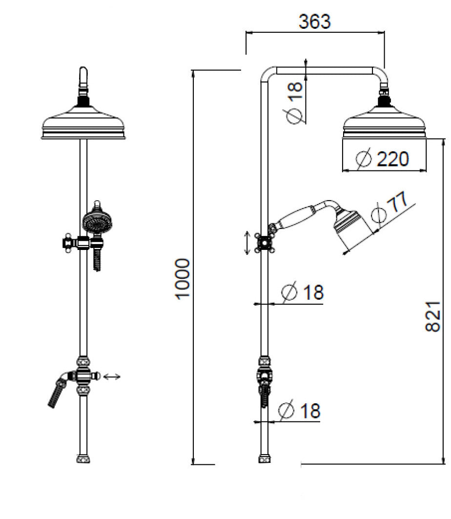 Duschset Maxima Colonial krom