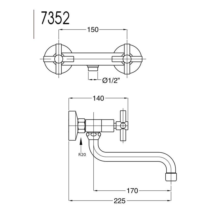 Väggblandare Rodos krom