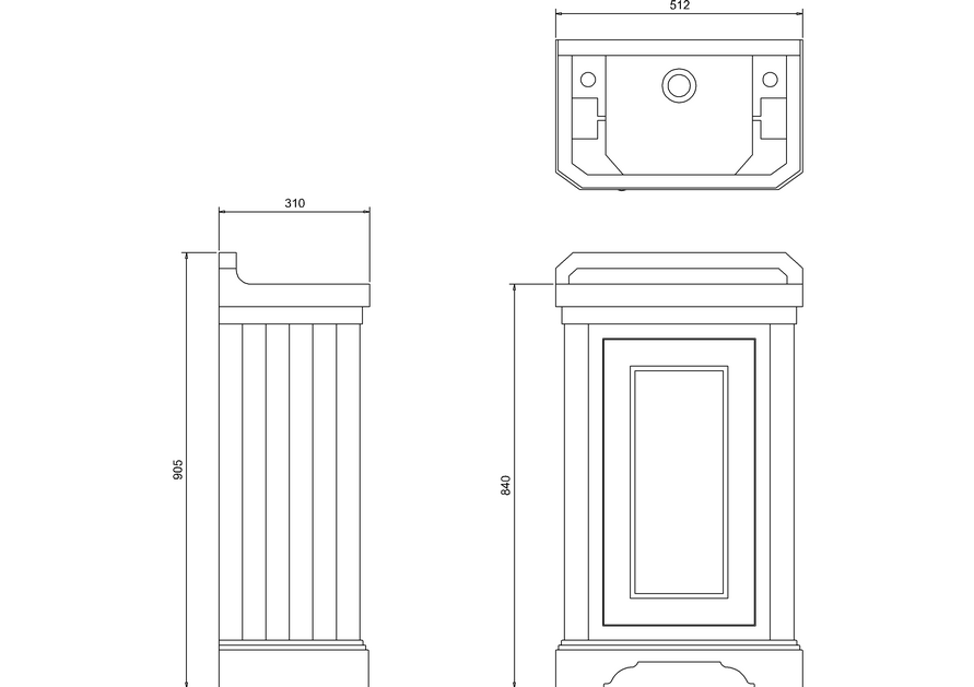 Liten kommod Burlington Edwardian