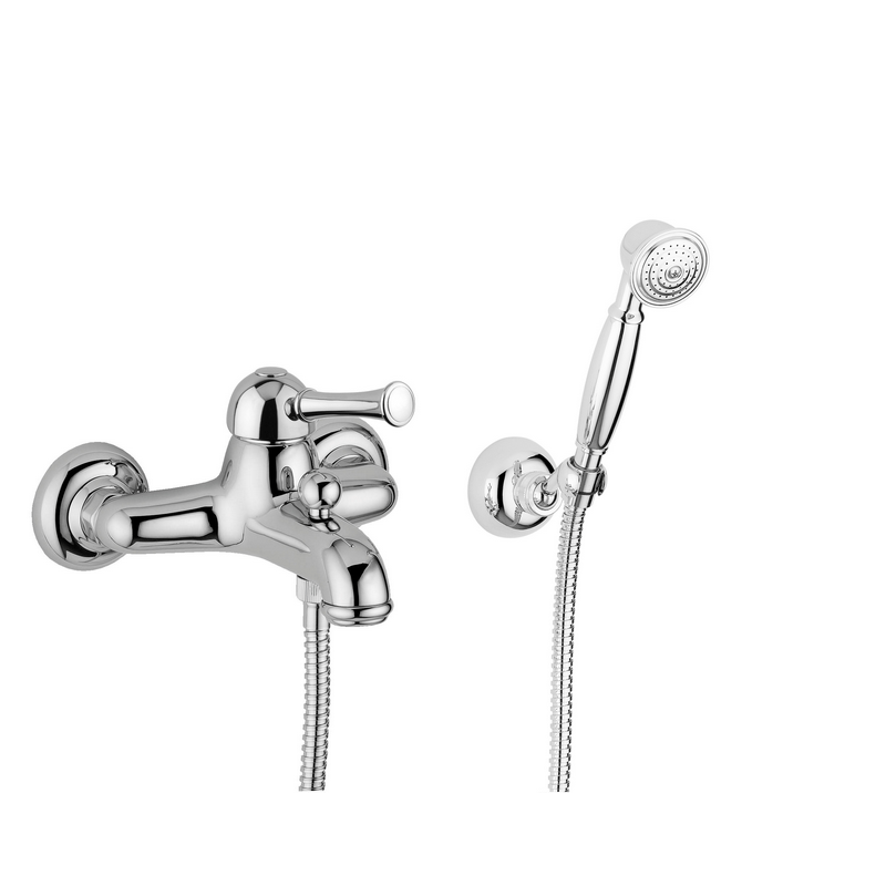 badkarsblandare med ettgreppsfunktion i krom