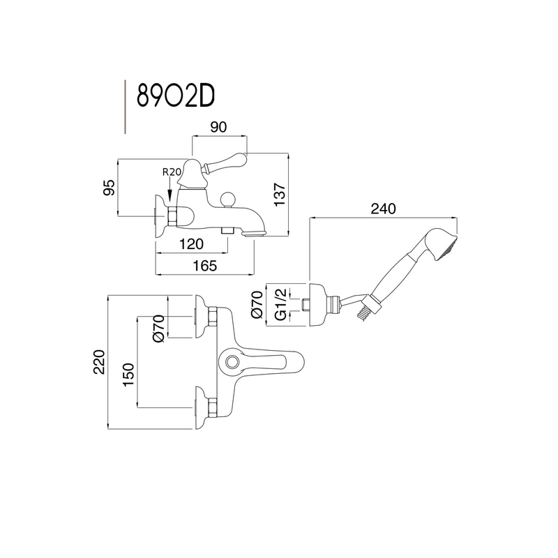 Badkarsblandare Denver 8902D