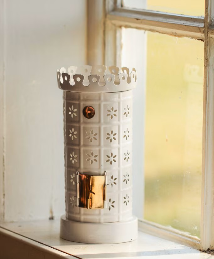 Värmeljushållare Kakelugn Vit