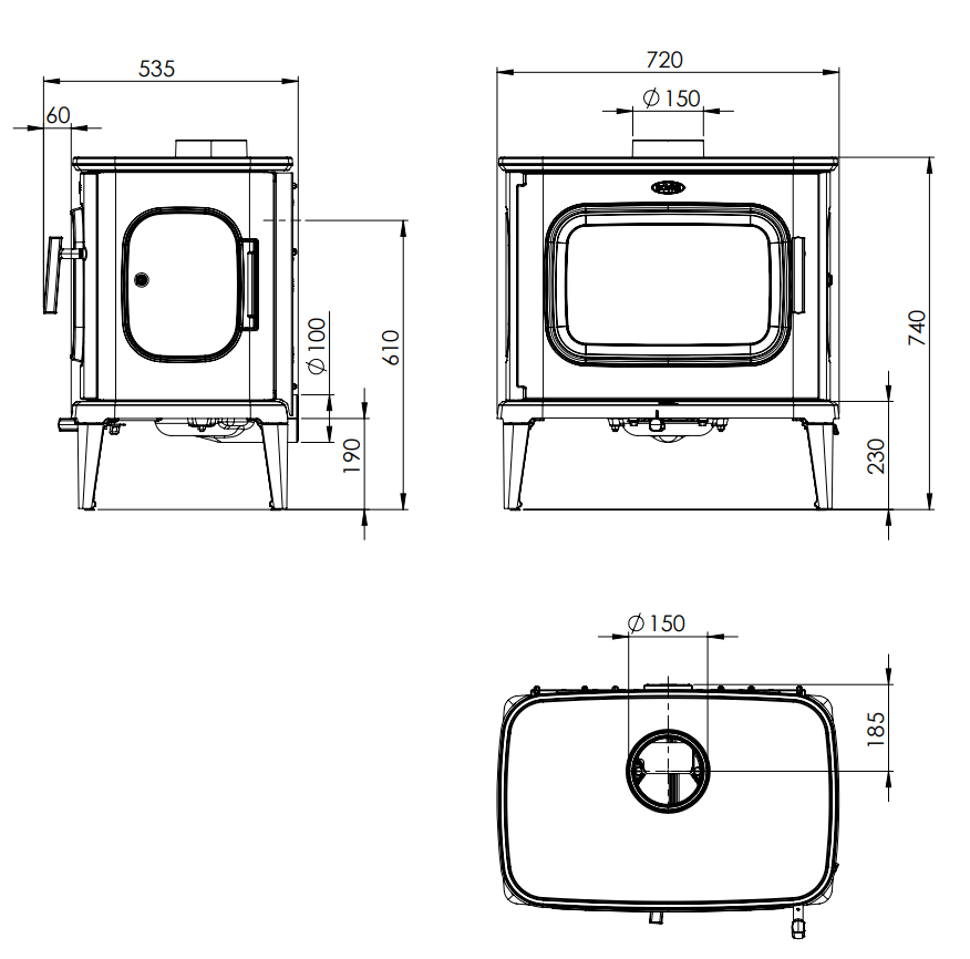 Gjutjärnskamin Dovre Saga 301