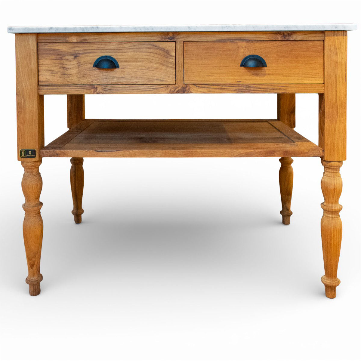 Köksö Edith i teak med marmorskiva