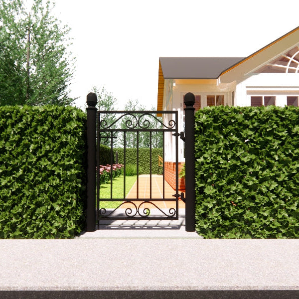 Gottåsa måttanpassad smidesgrind enkel med stolpar