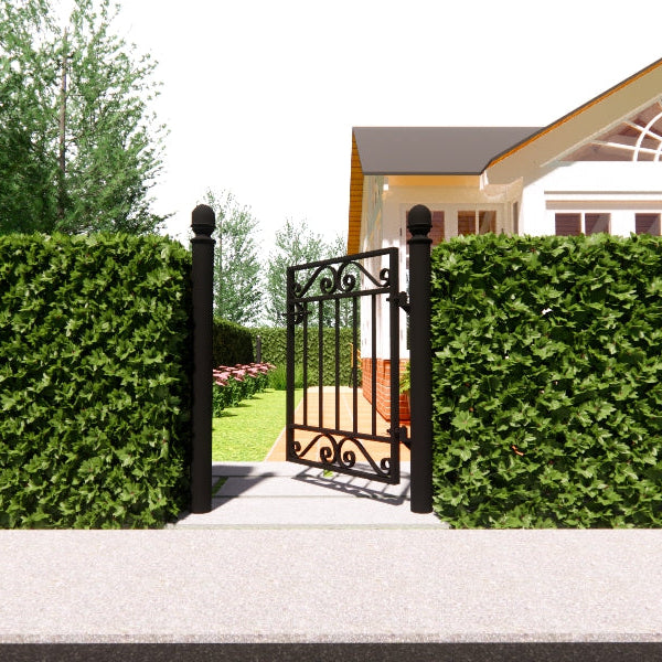 Gottåsa måttanpassad smidesgrind enkel med stolpar