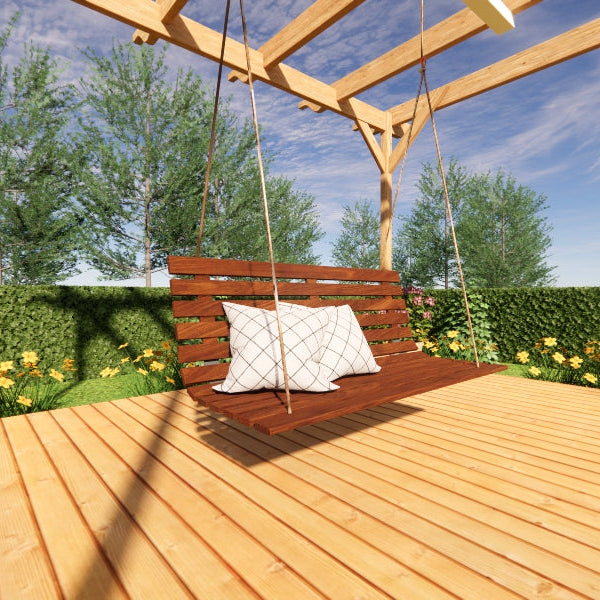 Hängande soffa i teak