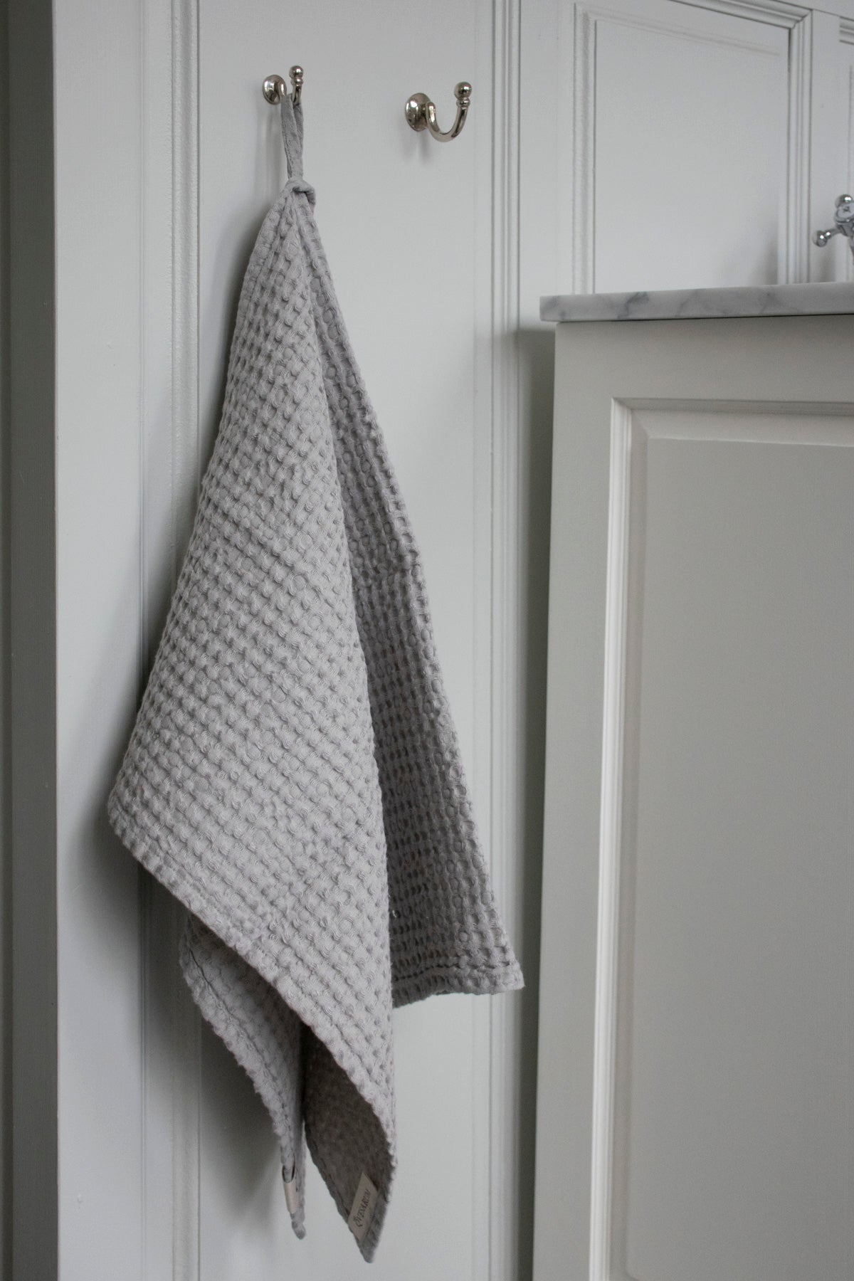 Waffel-Badetuch Sandhammaren hellgrau 100x140 cm