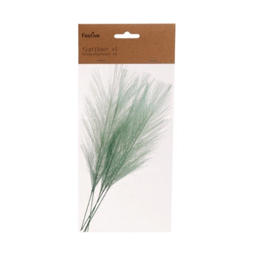 Tygfjäder 5-p Grön