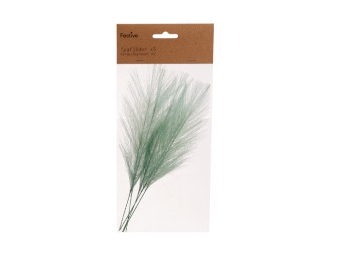 Tygfjäder 5-p Grön