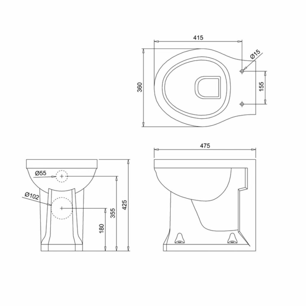 WC Burlington back to wall inbyggnadstoalett