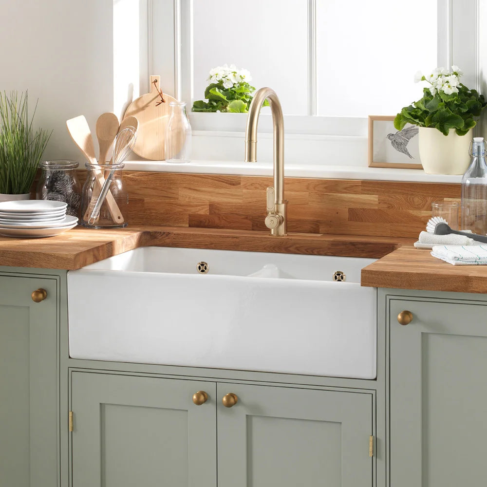 Shaws Classic Shaker 900 porcelæn dobbelt vask