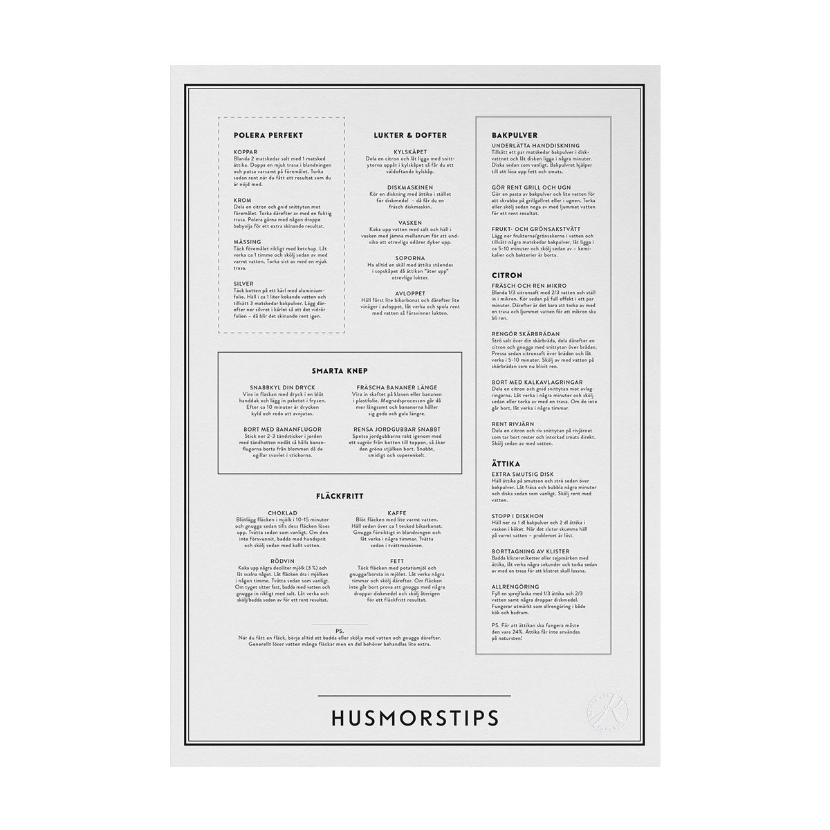 Kökstavla Husmorstips Kunskapstavlan