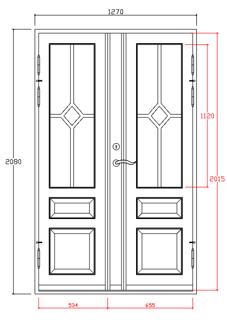 Pardörr ytterdörr vagnsgrön 1270x2080 mm med spröjs (begagnad vara)