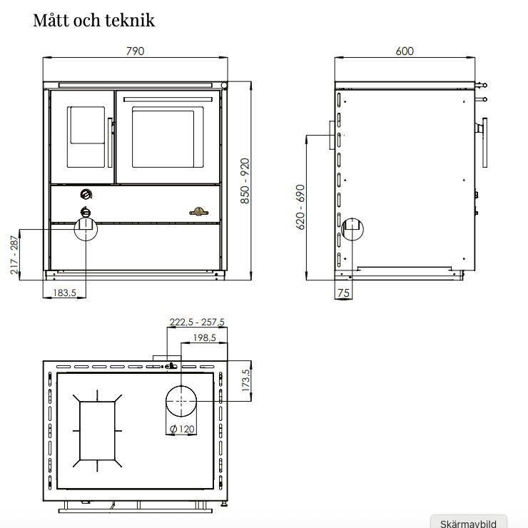 Holzofen Heimdall Schwarz