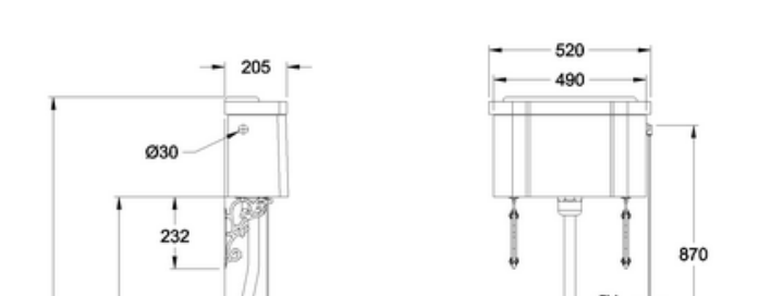 Cistern till högspolande WC