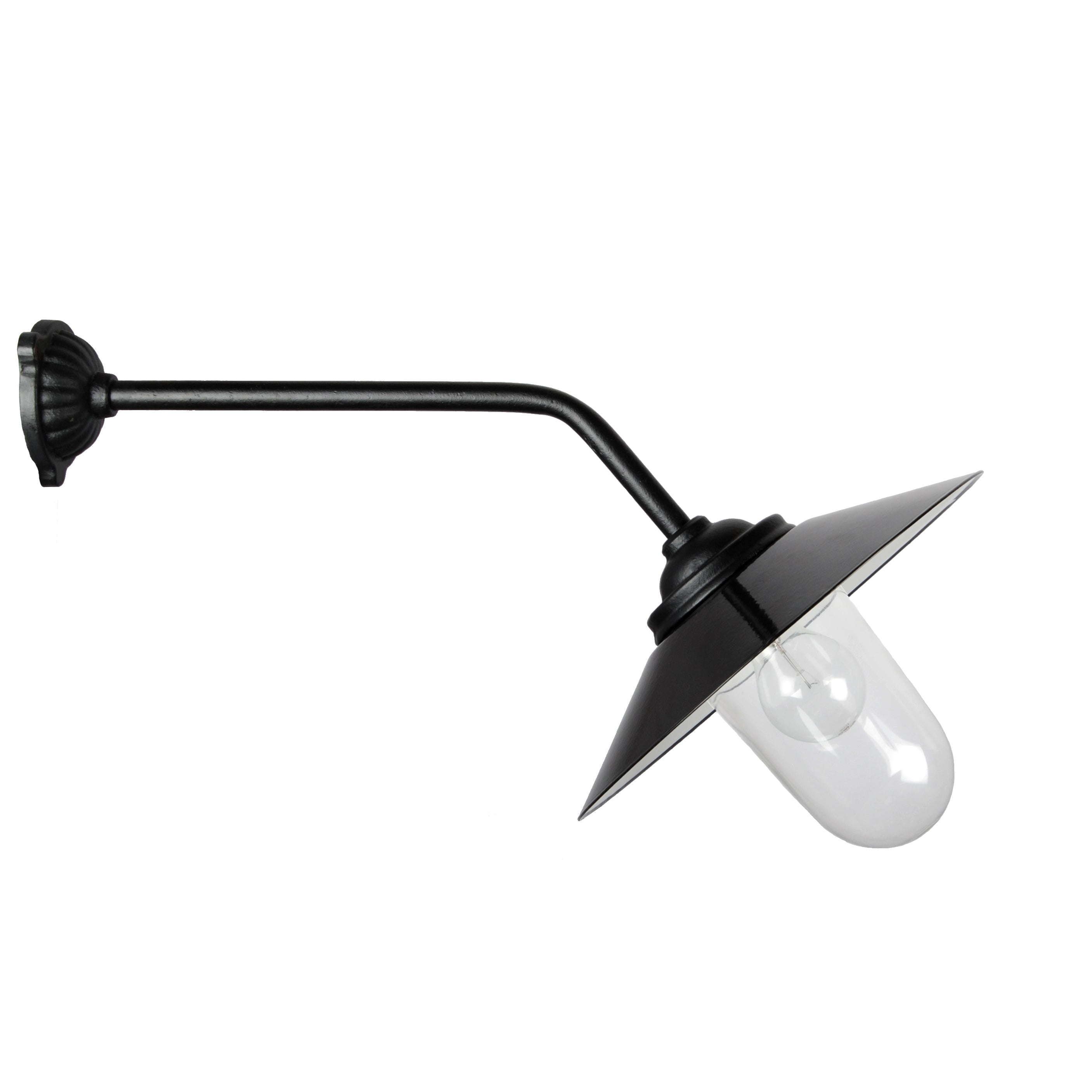 Stalllampe 45 gerade Schwarz