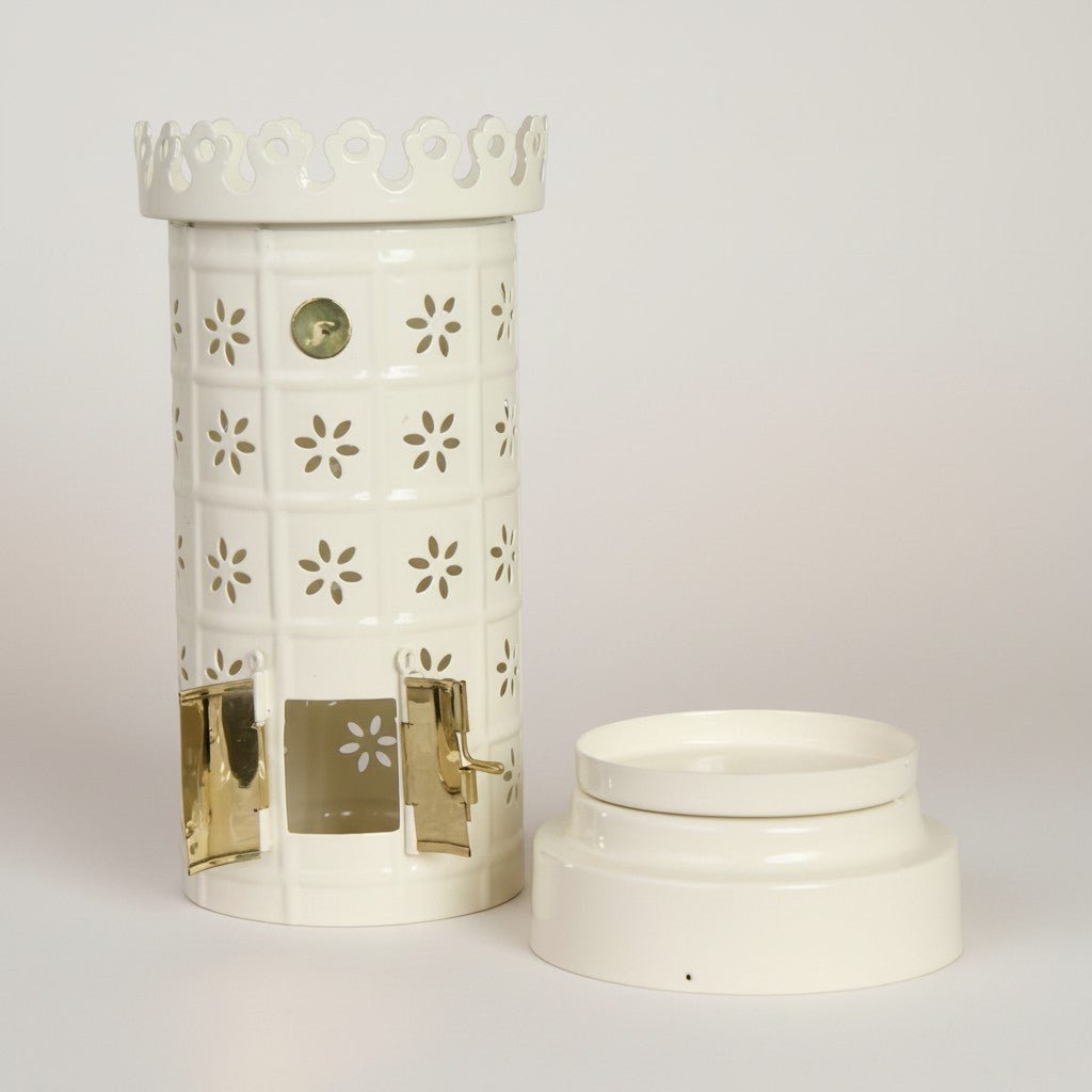 Värmeljushållare Kakelugn Vit