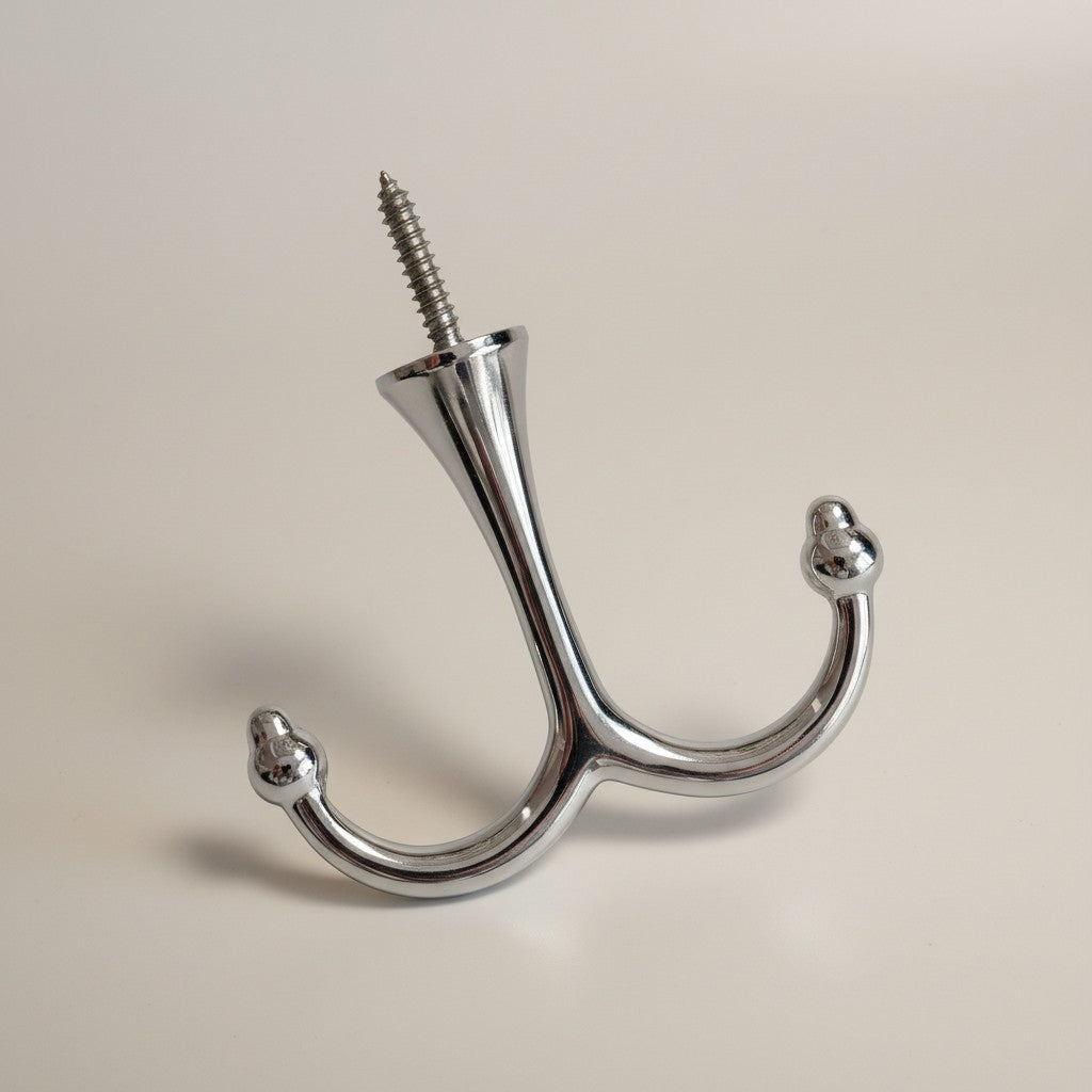 Ankarkrok i förnicklad mässing