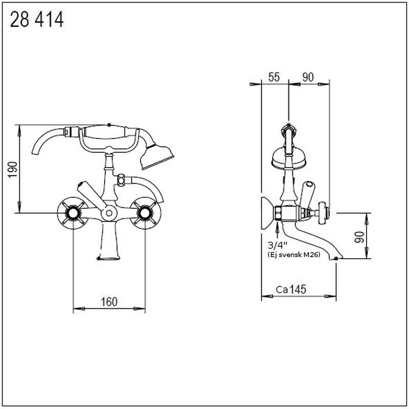 Badkarsblandare Coventry 28.414